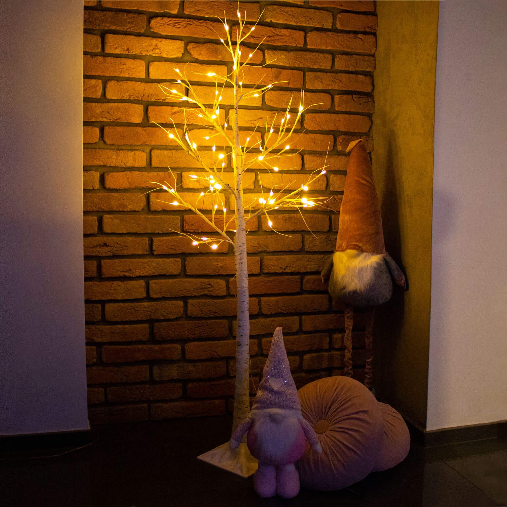 Dekoratyvinis beržo imitacijos medis Springos 180 cm su 96 LED