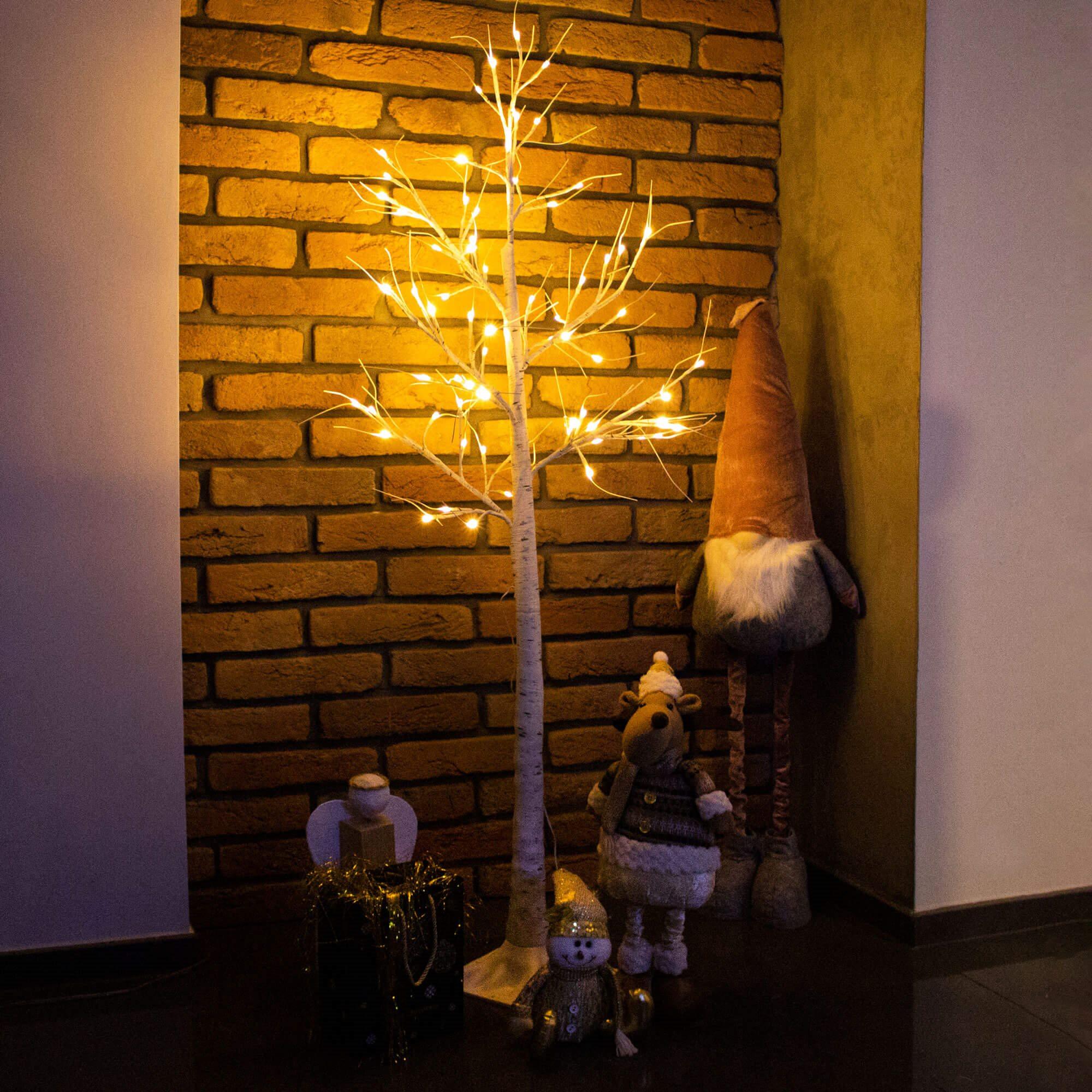 Dekoratyvinis beržo imitacijos medis Springos 180 cm su 96 LED