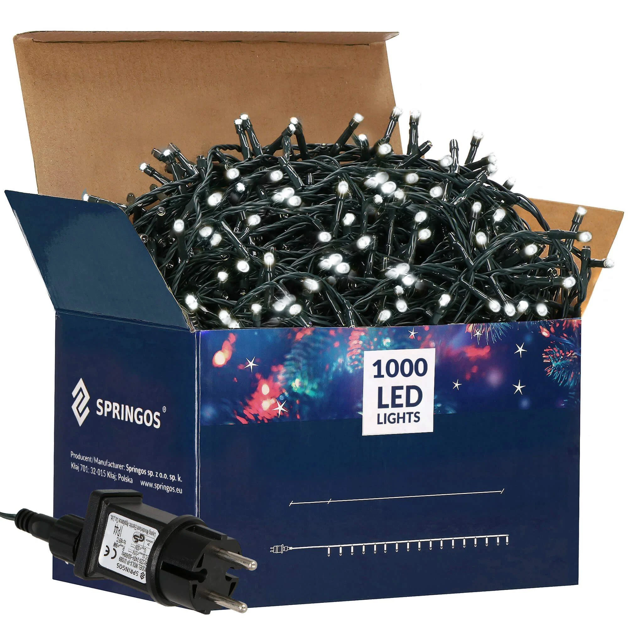 Kalėdinės lempos Springos CL1000, 1000 LED, 50 m