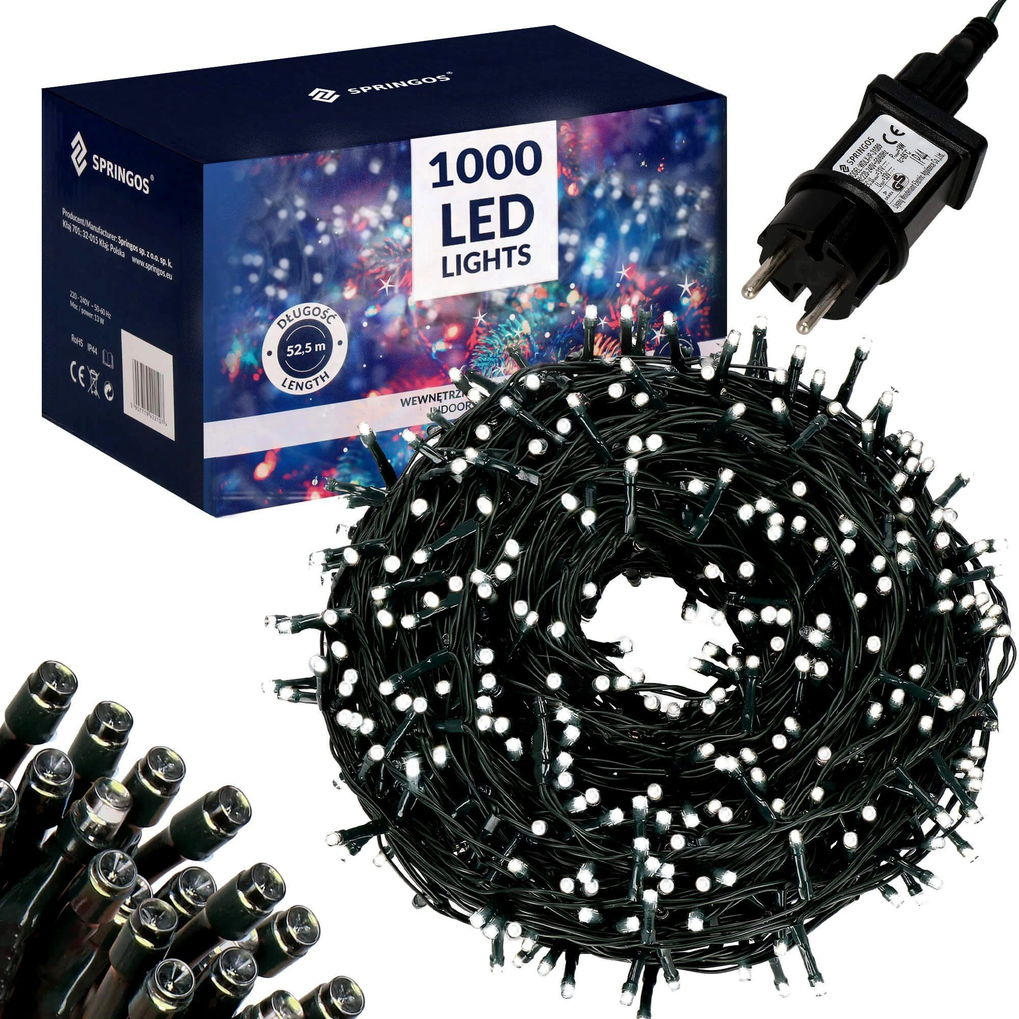 Kalėdinės lempos Springos CL1000, 1000 LED, 50 m