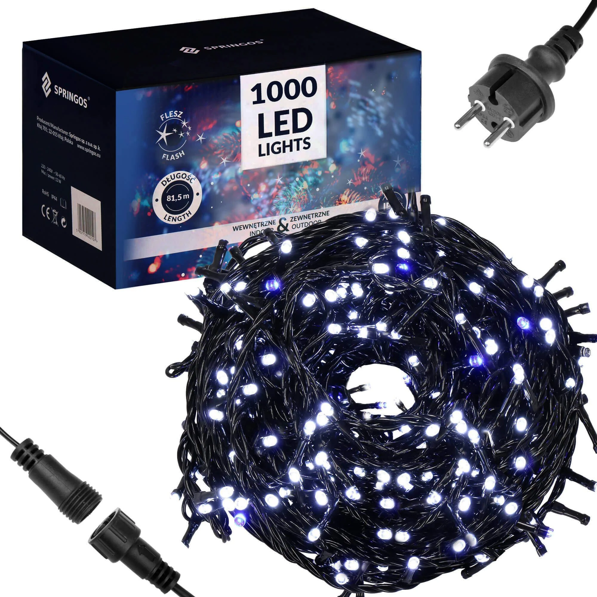 Kalėdinės lemputės Springos 1000 LED 81,5 m