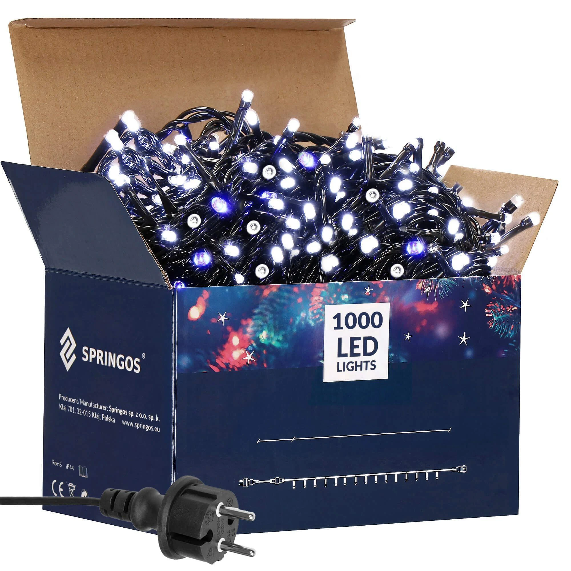 Kalėdinės lemputės Springos 1000 LED 81,5 m