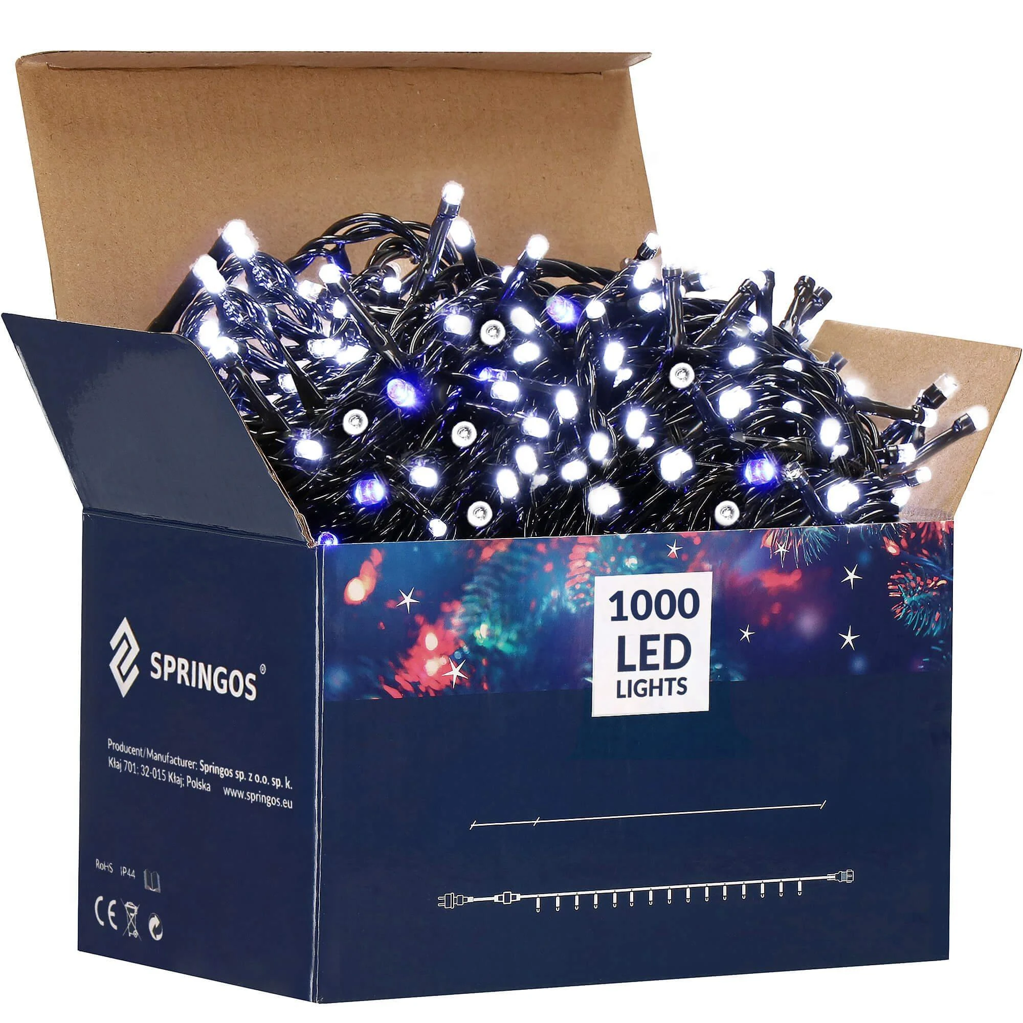 Kalėdinės lemputės Springos 1000 LED 81,5 m