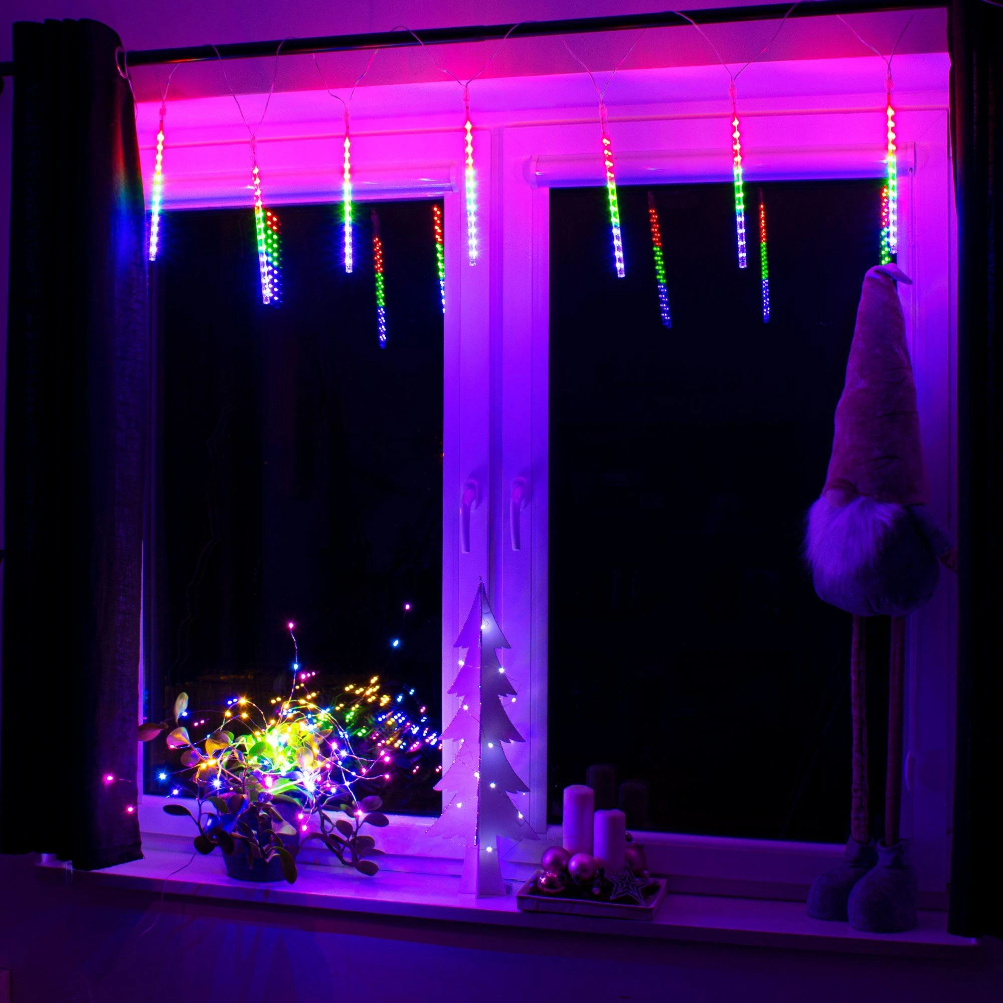 Springos Šviesos girlianda su varvekliais, krintančio sniego efektas, 144 LED, 3 m