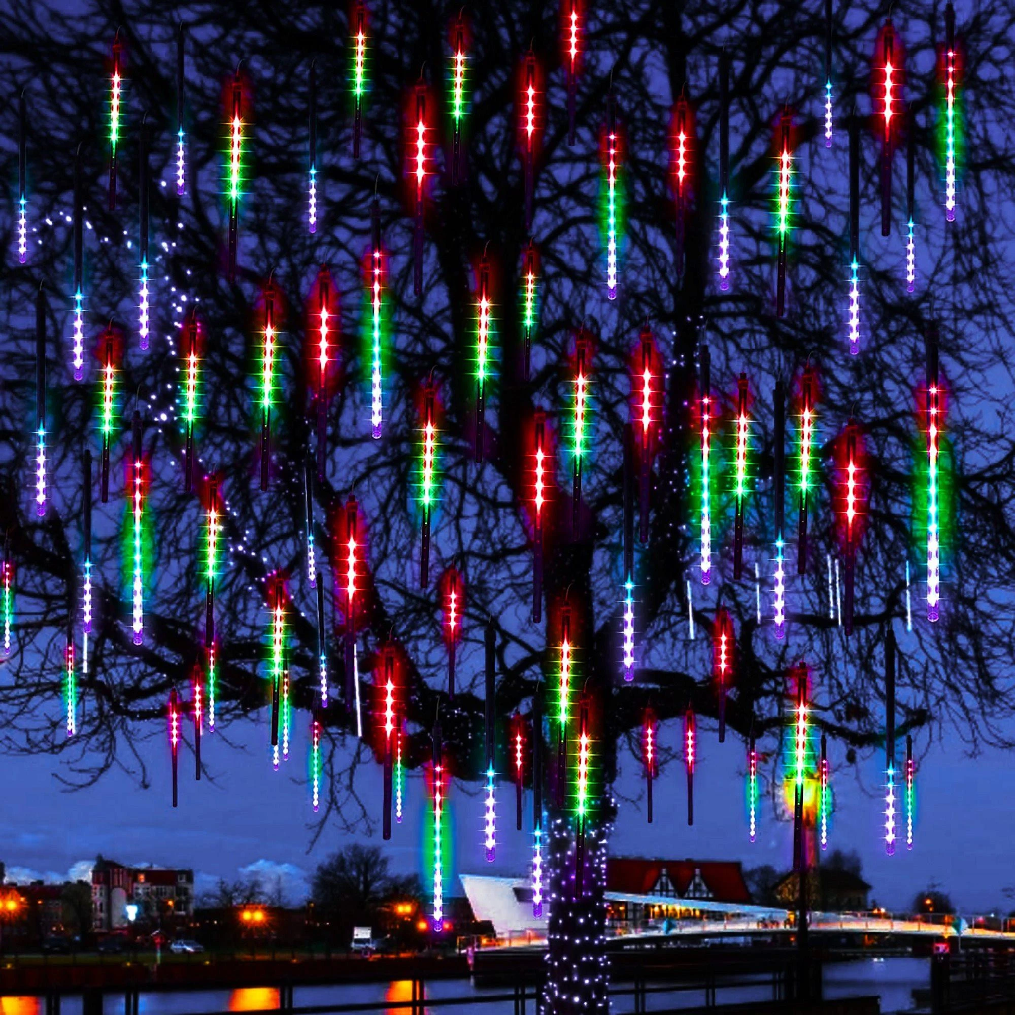 Springos Šviesos girlianda su varvekliais, krintančio sniego efektas, 144 LED, 3 m
