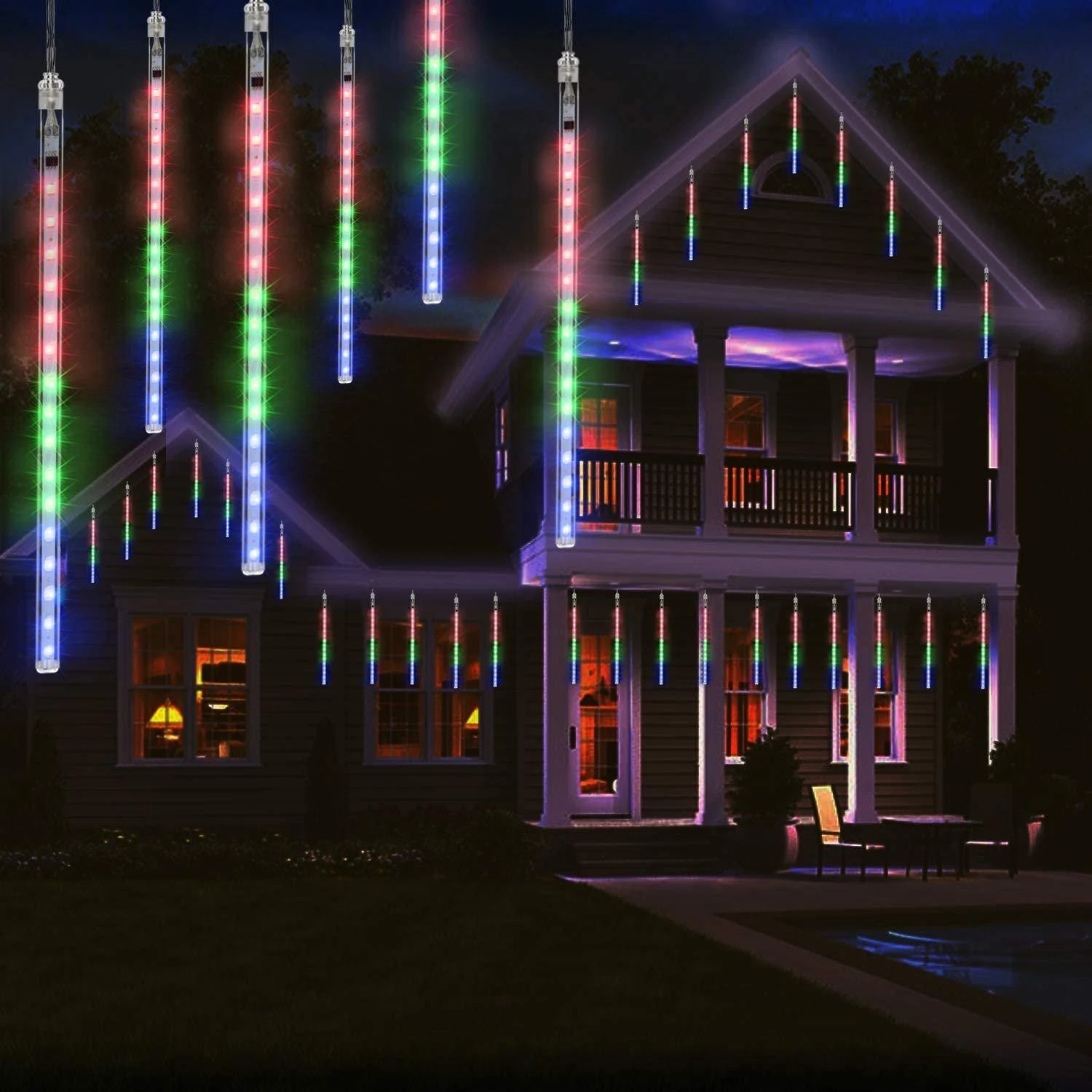 Springos Šviesos girlianda su varvekliais, krintančio sniego efektas, 144 LED, 3 m