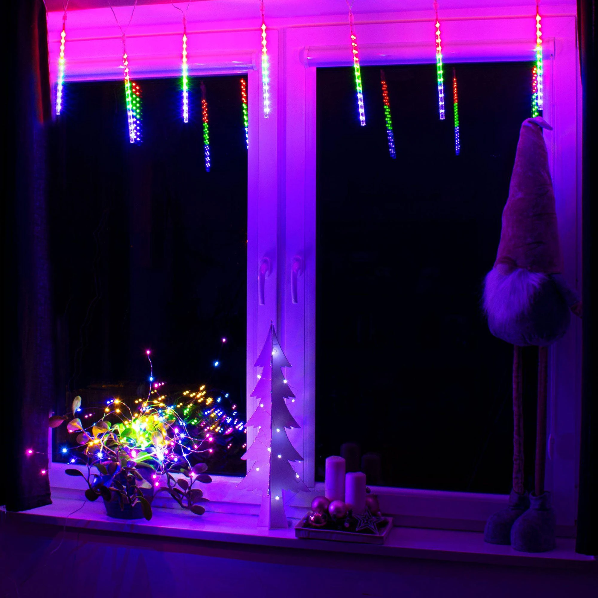 Springos Šviesos girlianda su varvekliais, krintančio sniego efektas, 144 LED, 3 m