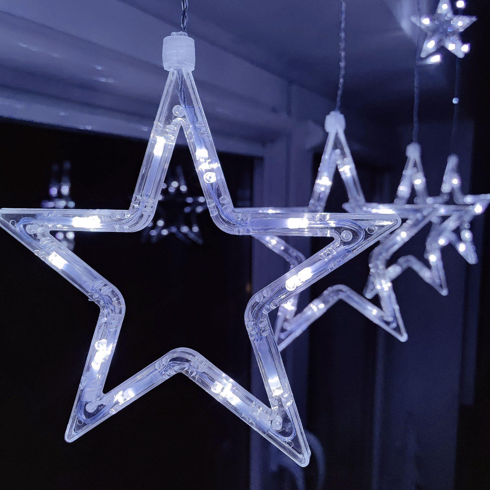 Šviesos girlianda Springos su žvaigždėmis, 92 LED, 8 funkcijos
