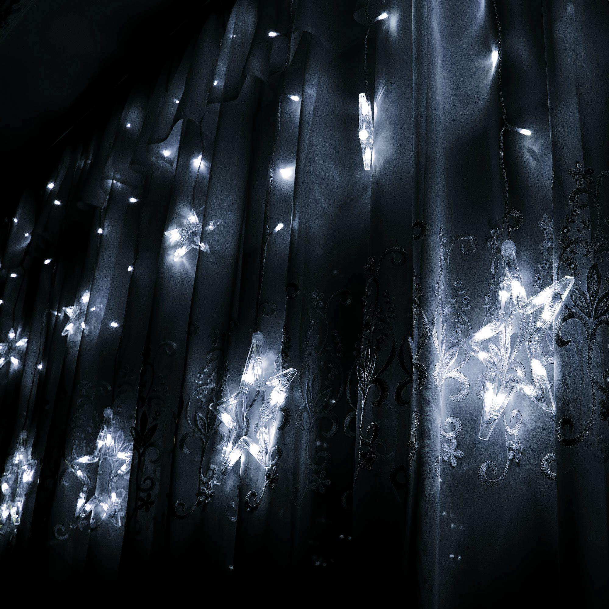 Šviesos girlianda Springos su žvaigždėmis, 92 LED, 8 funkcijos