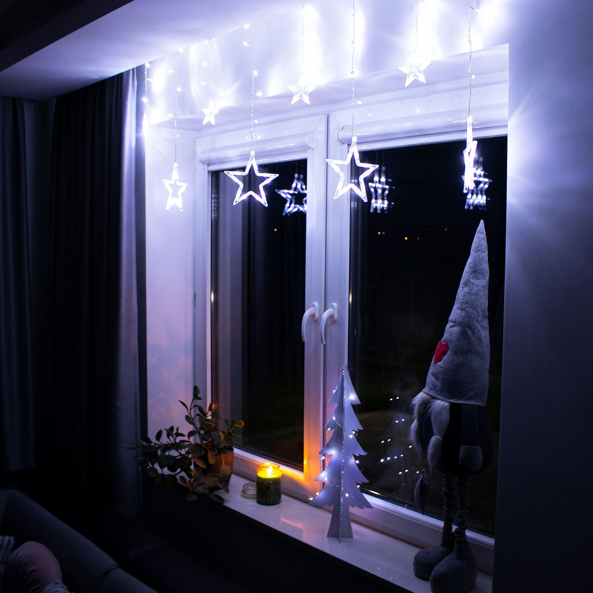 Šviesos girlianda Springos su žvaigždėmis, 92 LED, 8 funkcijos