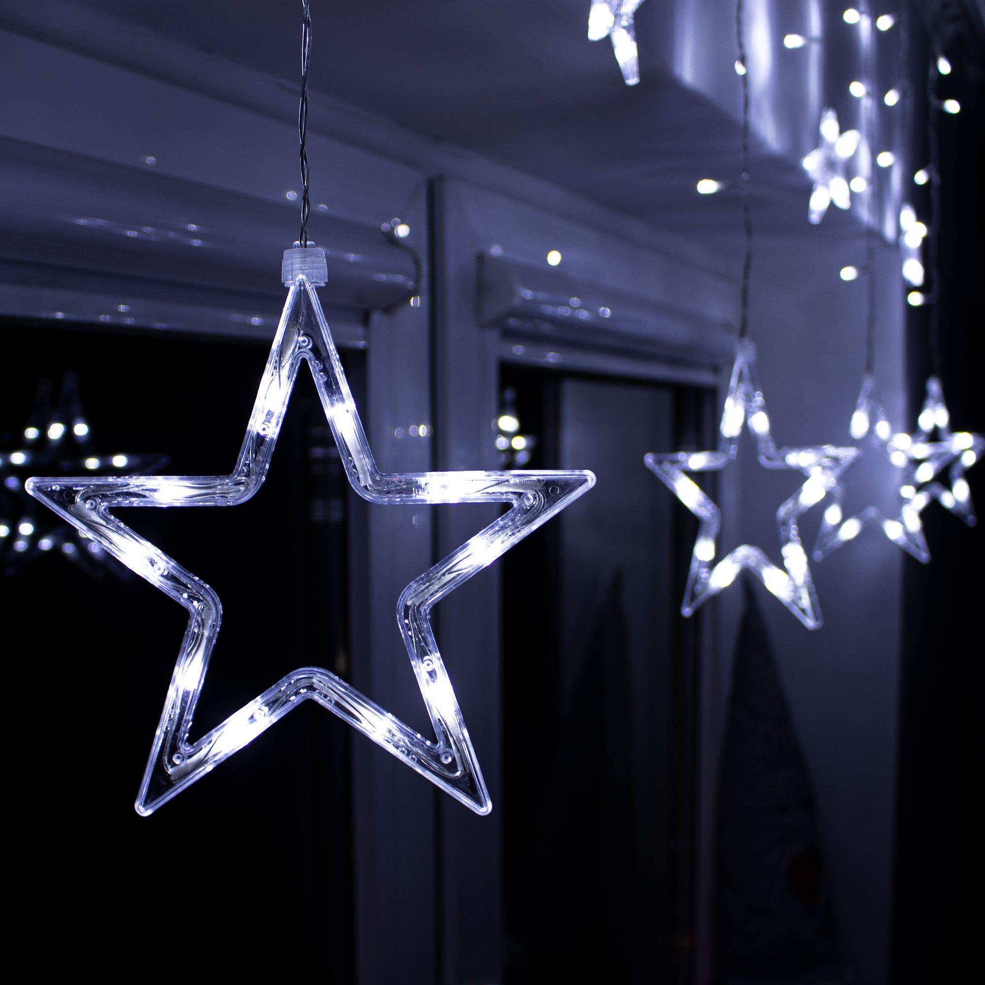 Šviesos girlianda Springos su žvaigždėmis, 92 LED, 8 funkcijos