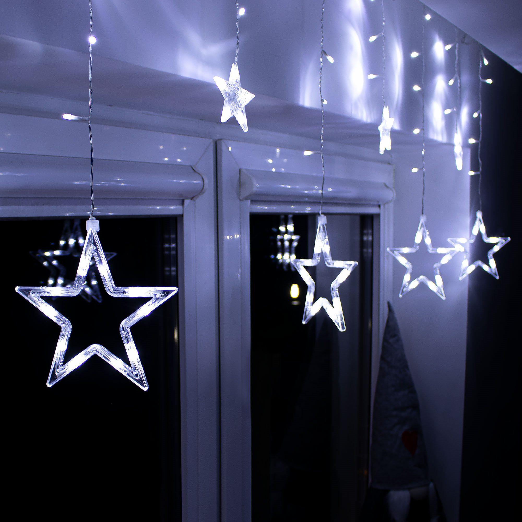 Šviesos girlianda Springos su žvaigždėmis, 92 LED, 8 funkcijos