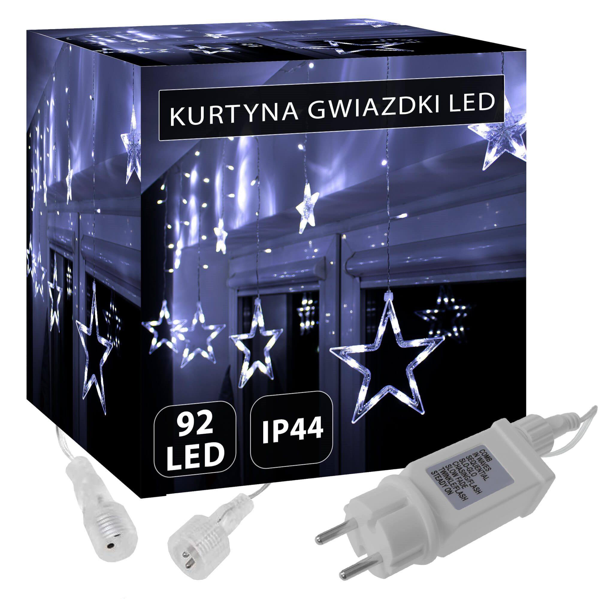 Šviesos girlianda Springos su žvaigždėmis, 92 LED, 8 funkcijos