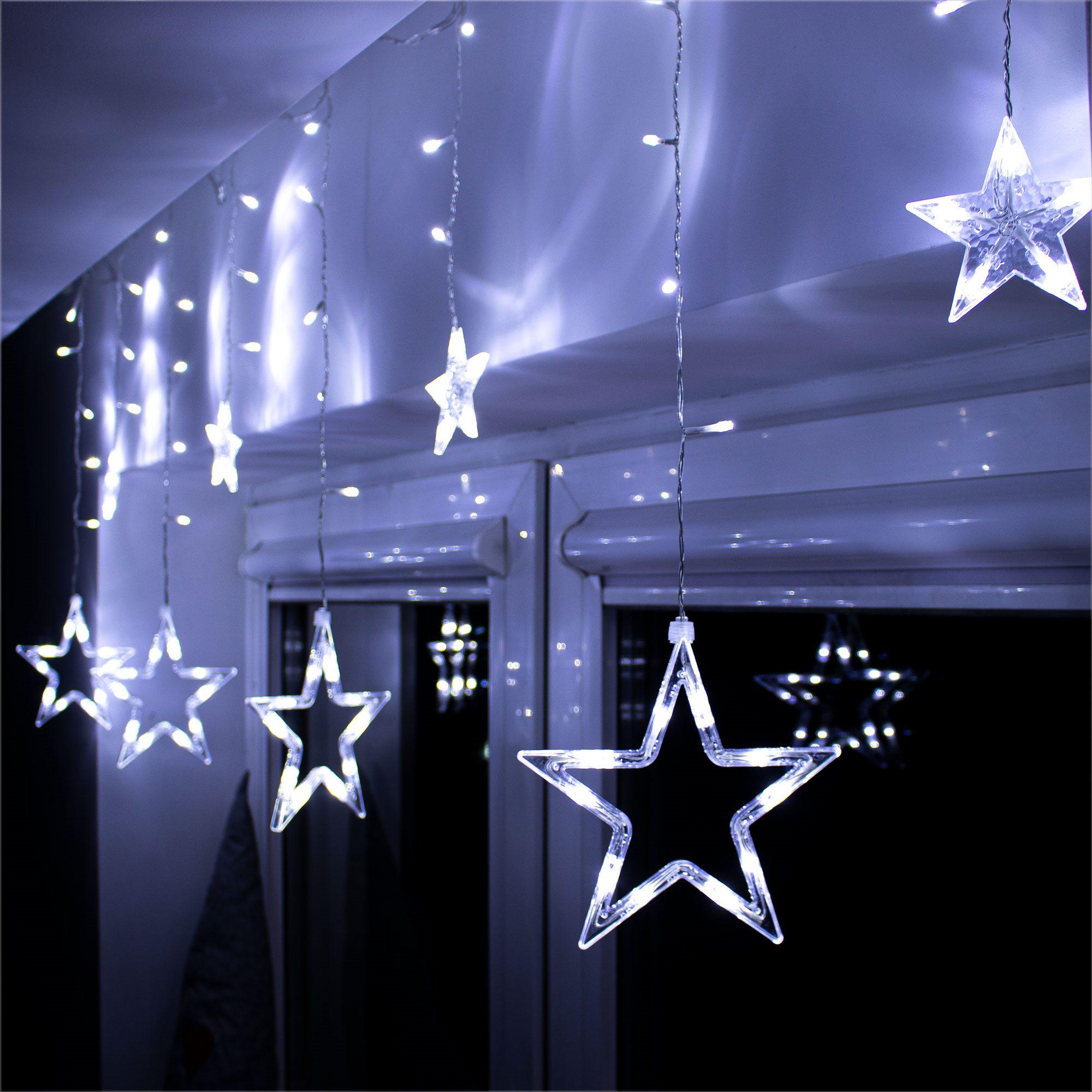 Šviesos girlianda Springos su žvaigždėmis, 92 LED, 8 funkcijos
