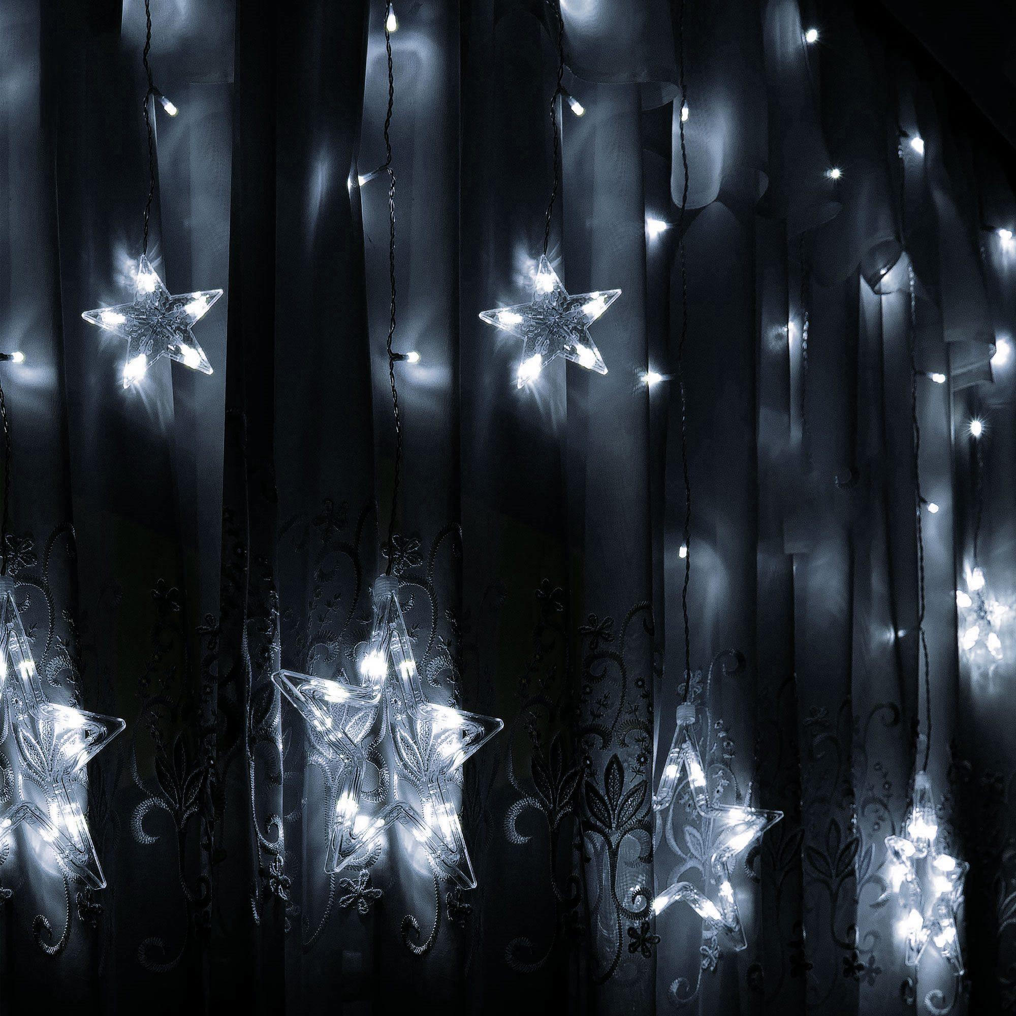 Šviesos girlianda Springos su žvaigždėmis, 92 LED, 8 funkcijos