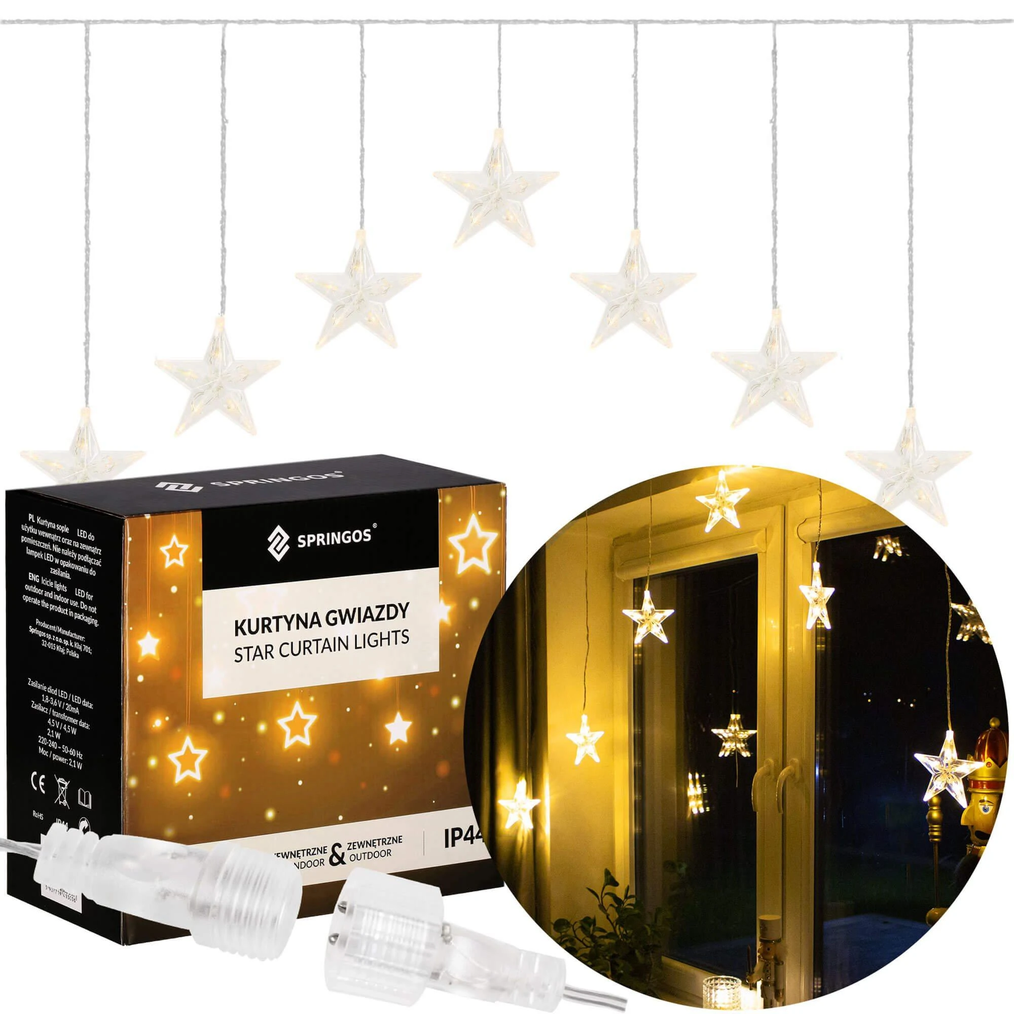 Šviesos užuolaida Springos 70 LED šilta balta