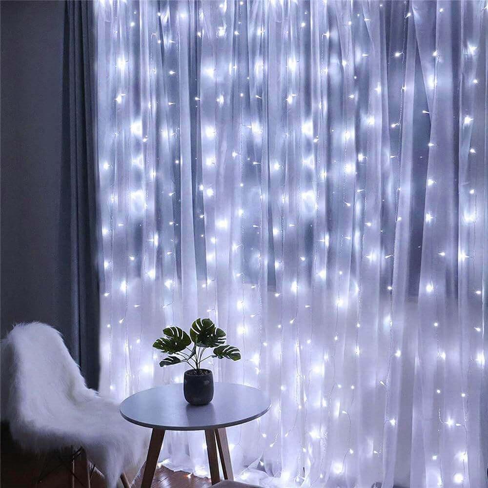 Springos Vielinės girliandos užuolaida su 200 LED ir nuotoliniu valdymu