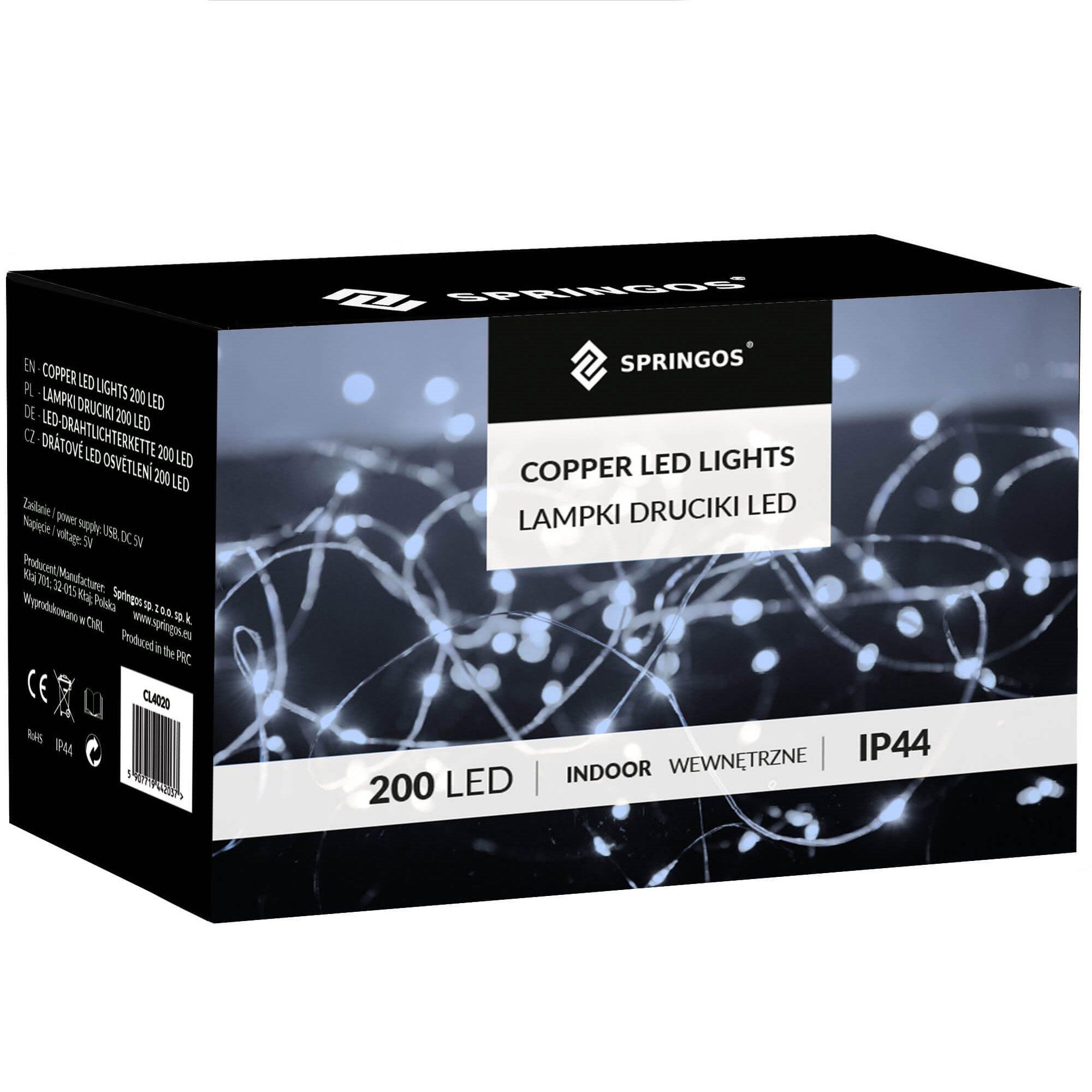 Springos Vielinės girliandos užuolaida su 200 LED ir nuotoliniu valdymu