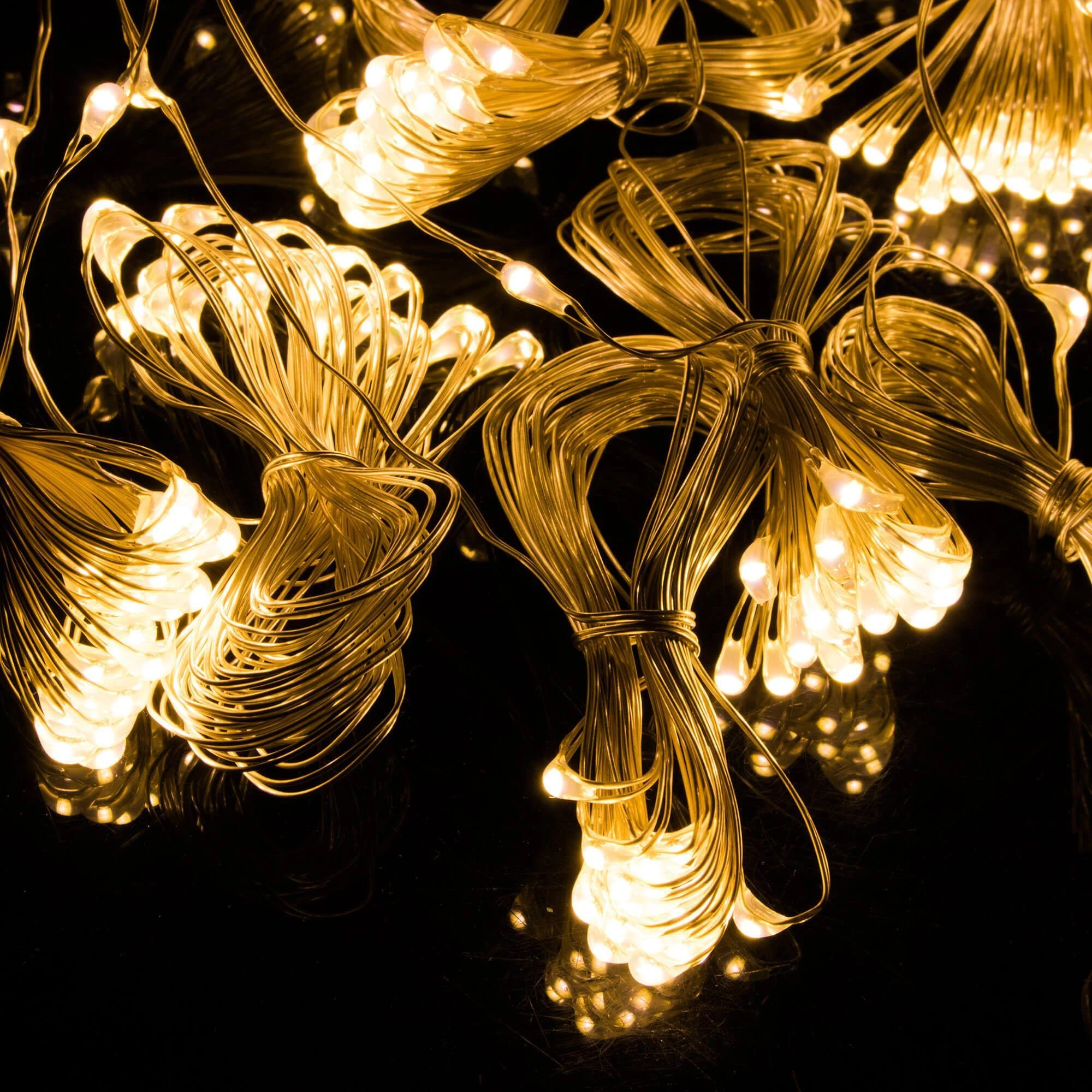 Vielinės lempos užuolaidos Springos 3x3 m, 300 LED, šilta balta