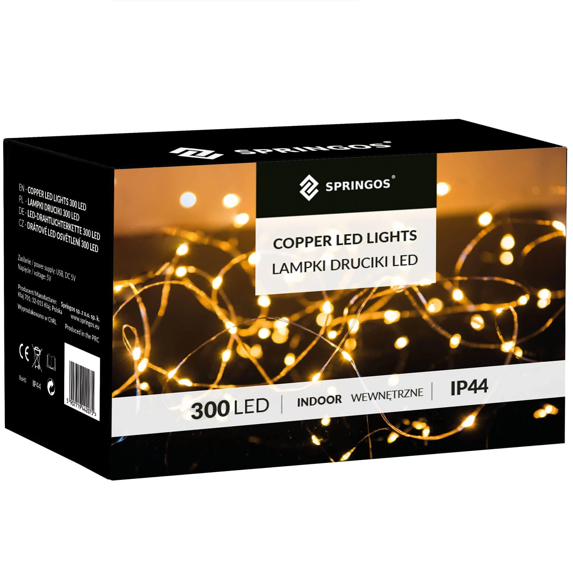 Vielinės lempos užuolaidos Springos 3x3 m, 300 LED, šilta balta