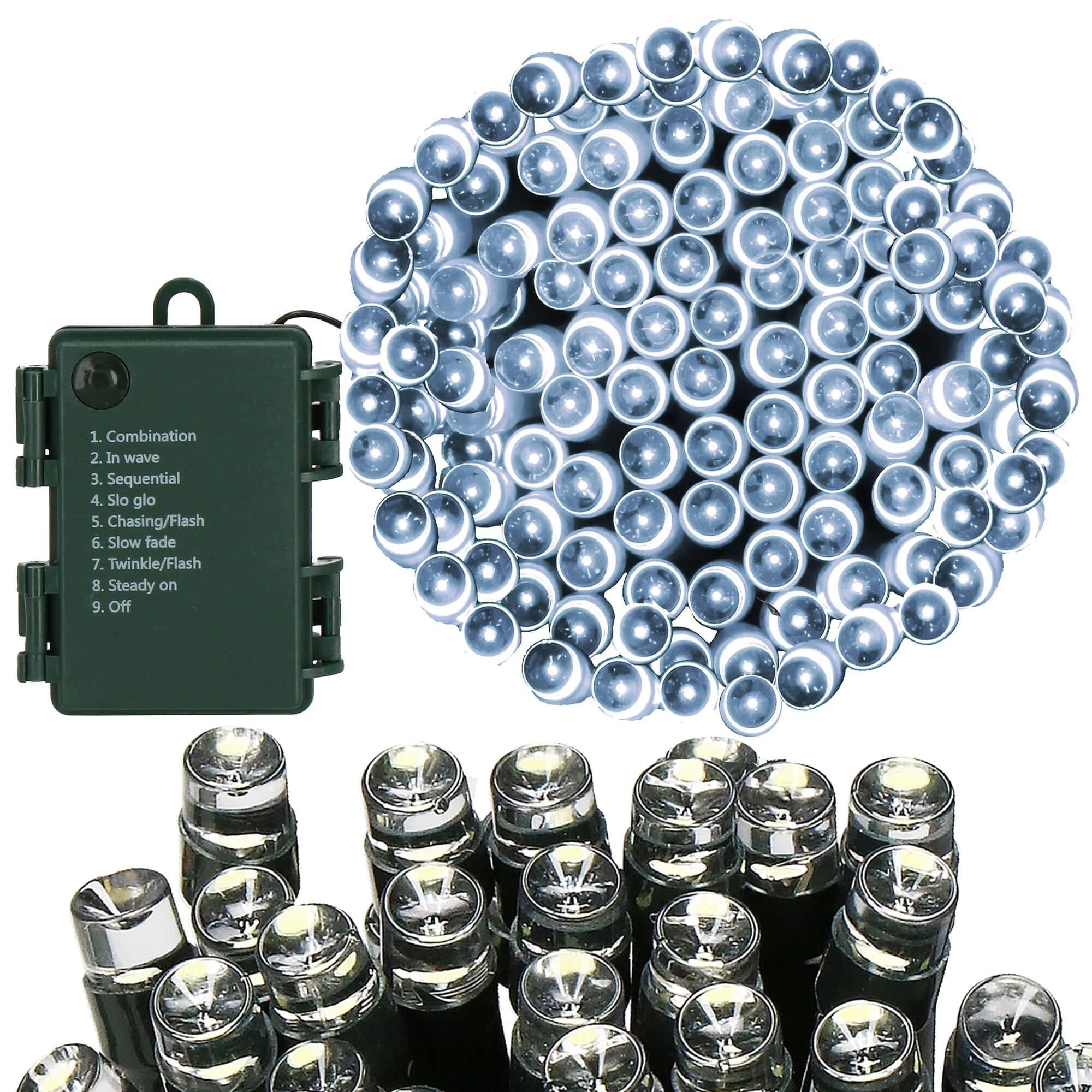 Springos LED girlianda 100 LED, šalta balta, 10,5 m, IP44