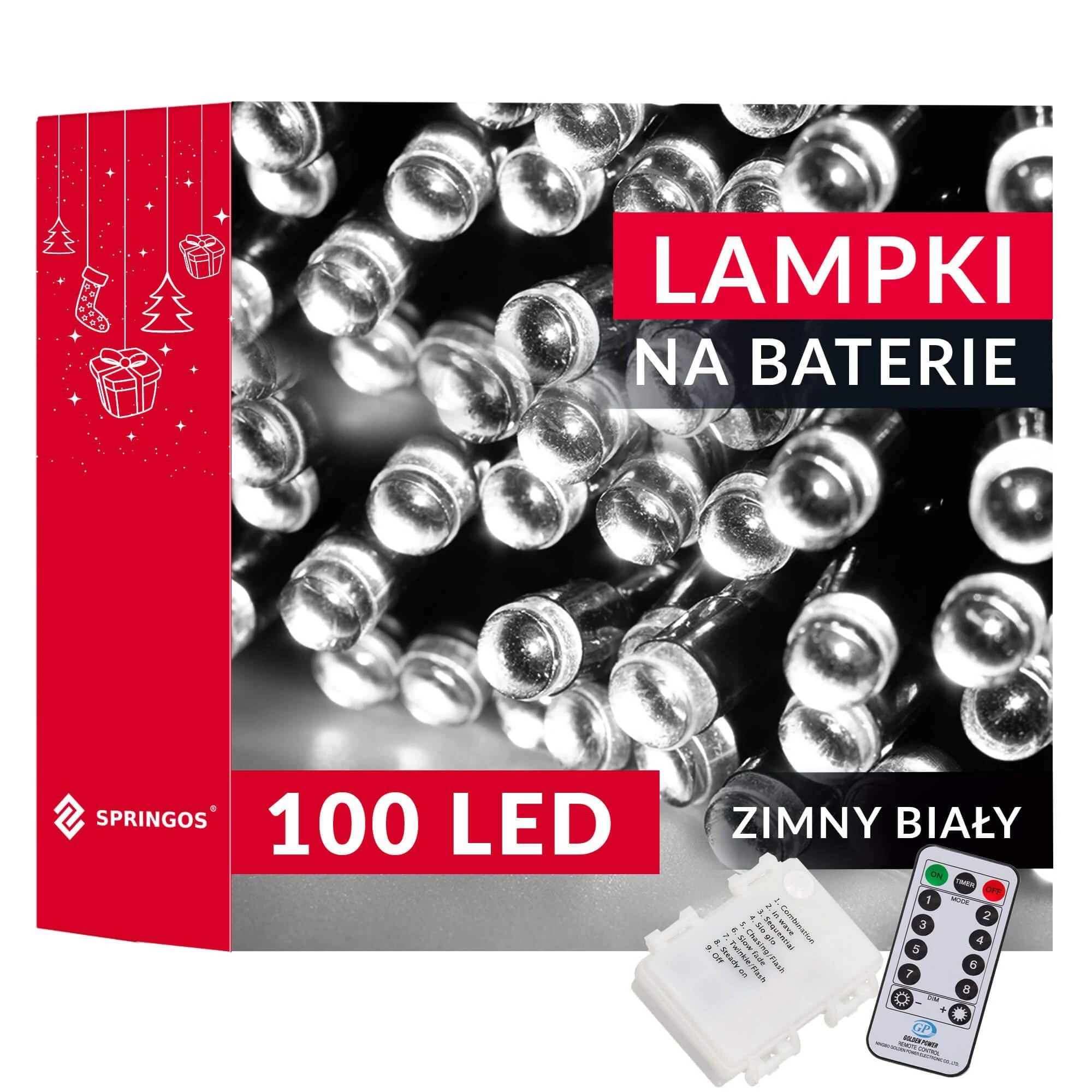 Springos LED šviesos girlianda CL4035, šalta balta, 100 diodų, 10,5 m