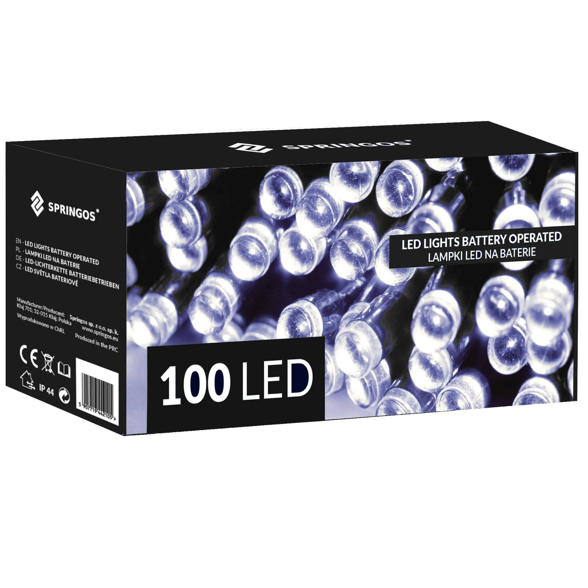 Springos LED šviesos girlianda CL4035, šalta balta, 100 diodų, 10,5 m