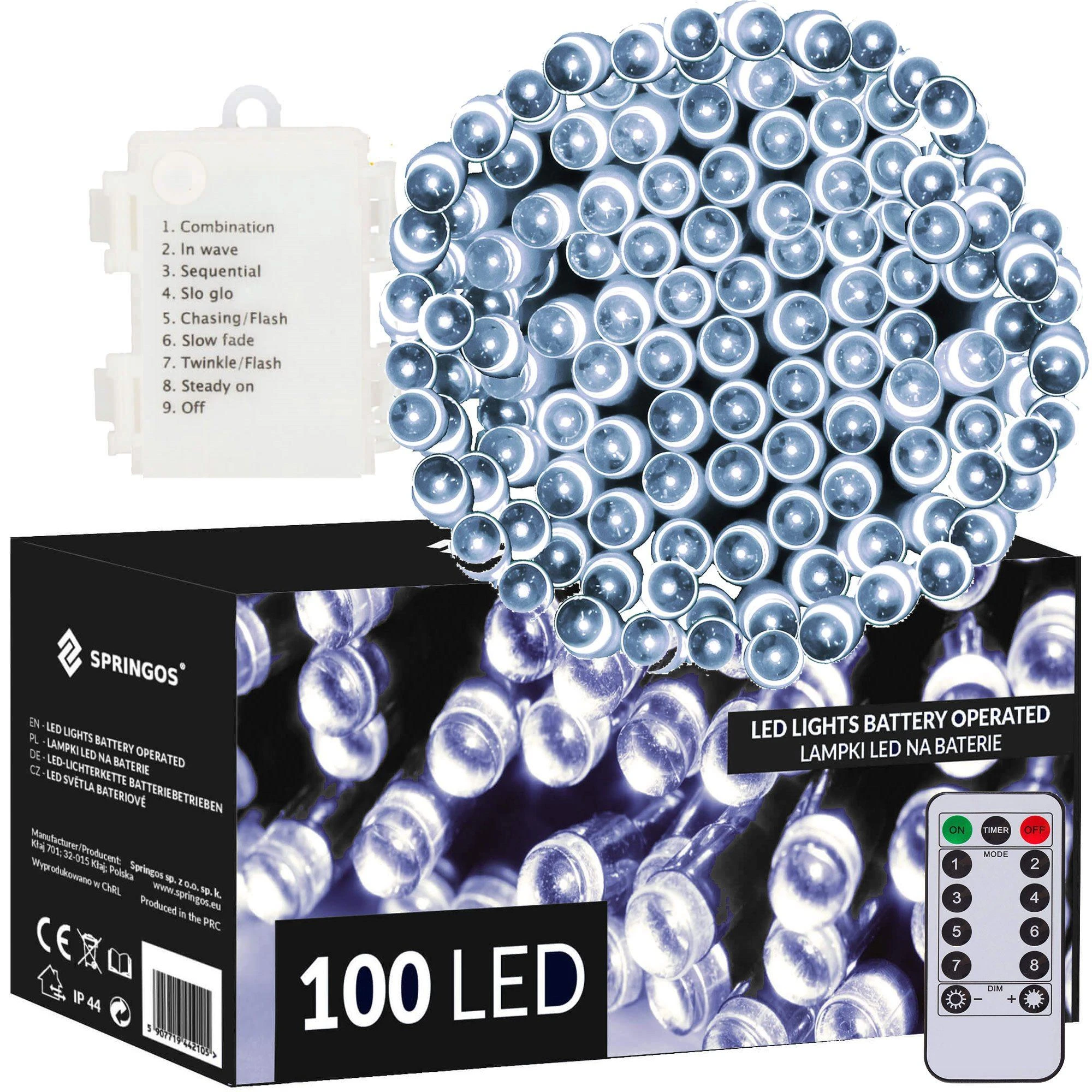 Springos LED šviesos girlianda CL4035, šalta balta, 100 diodų, 10,5 m