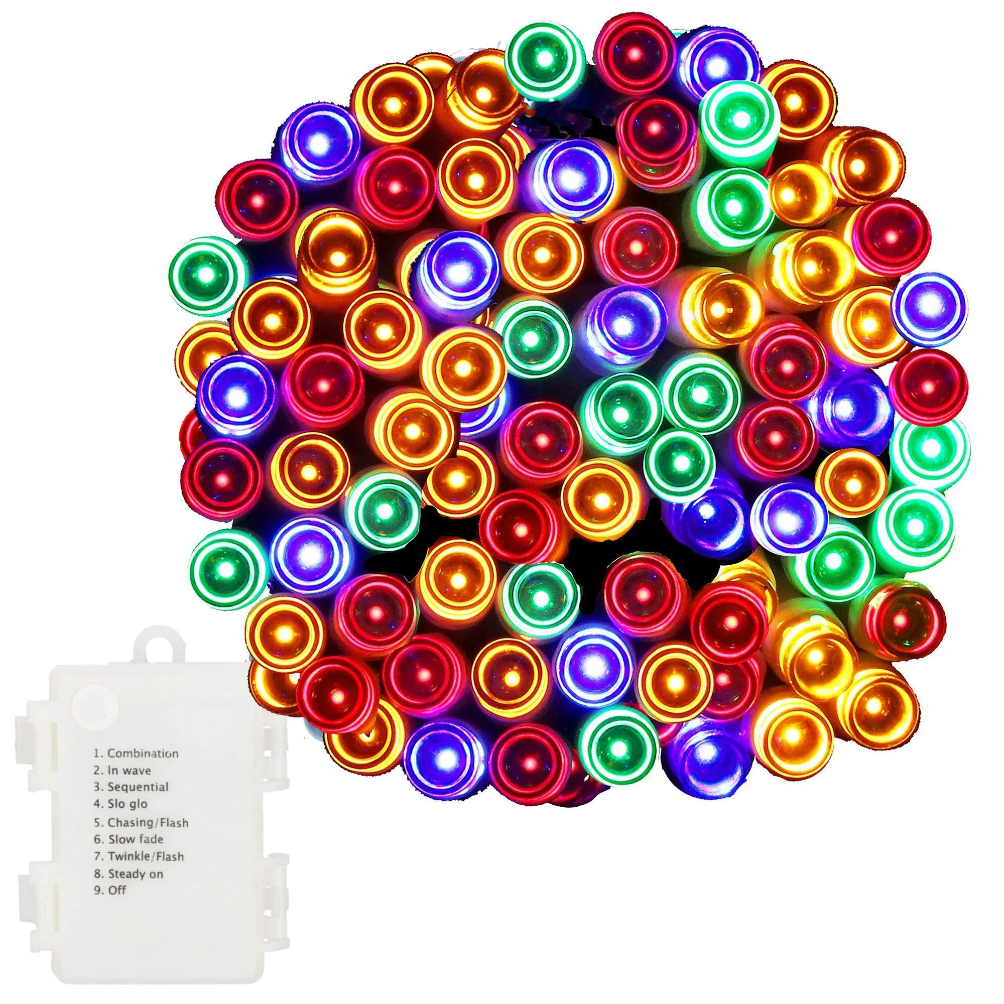 Šviesos girlianda Springos su 100 LED, 10 m, daugiaspalvė