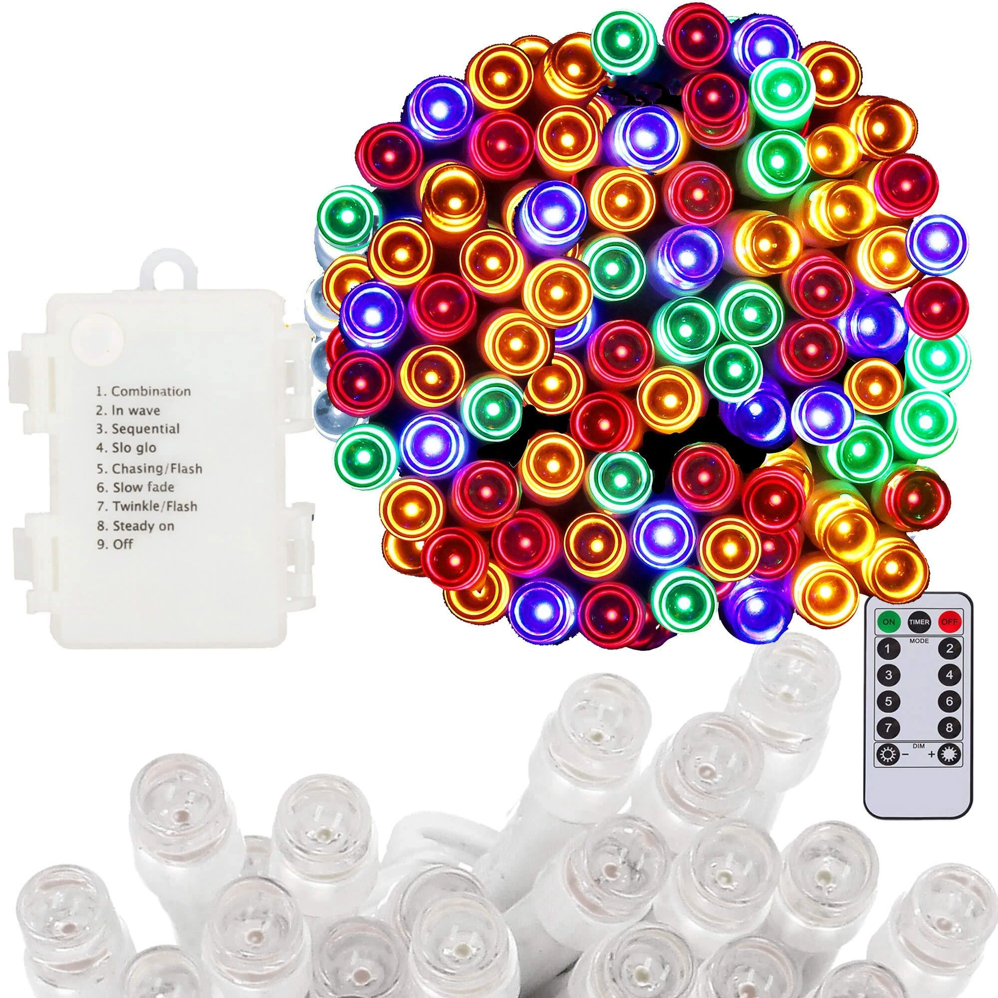 Šviesos girlianda Springos su 100 LED, 10 m, daugiaspalvė