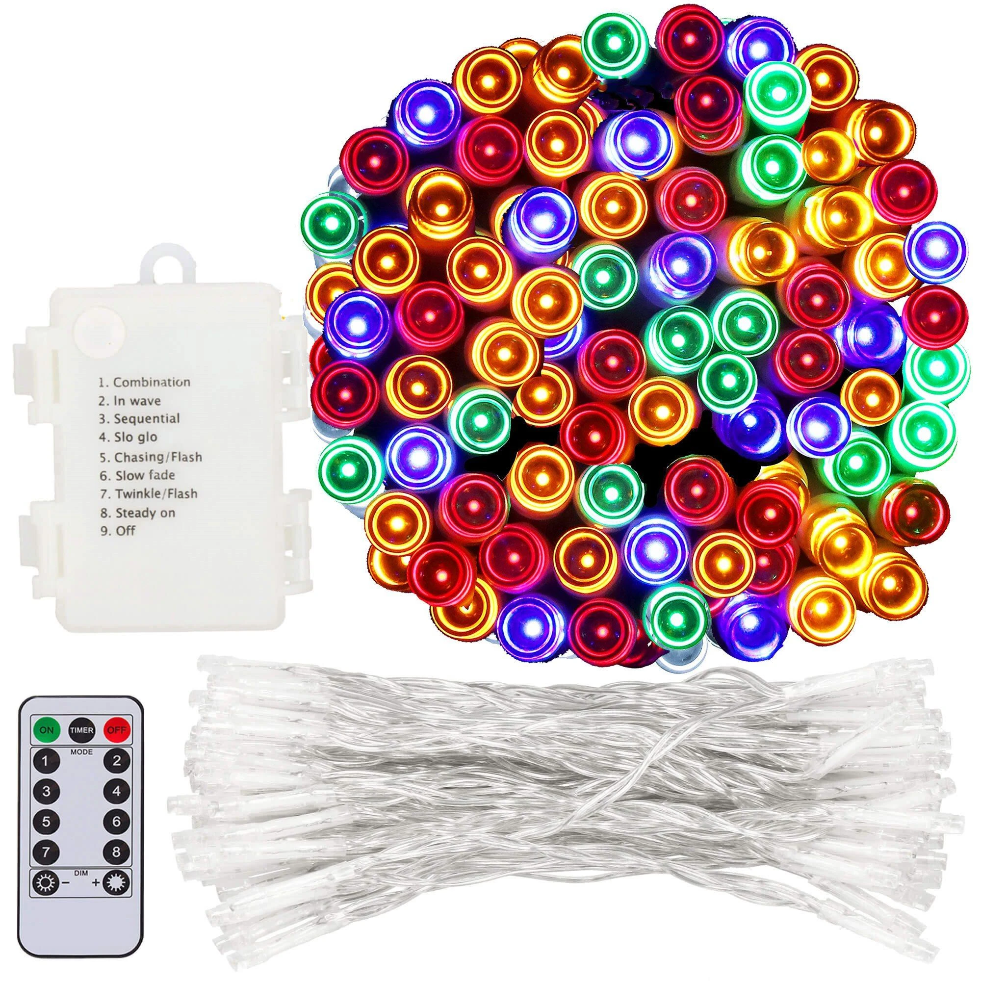 Šviesos girlianda Springos su 100 LED, 10 m, daugiaspalvė