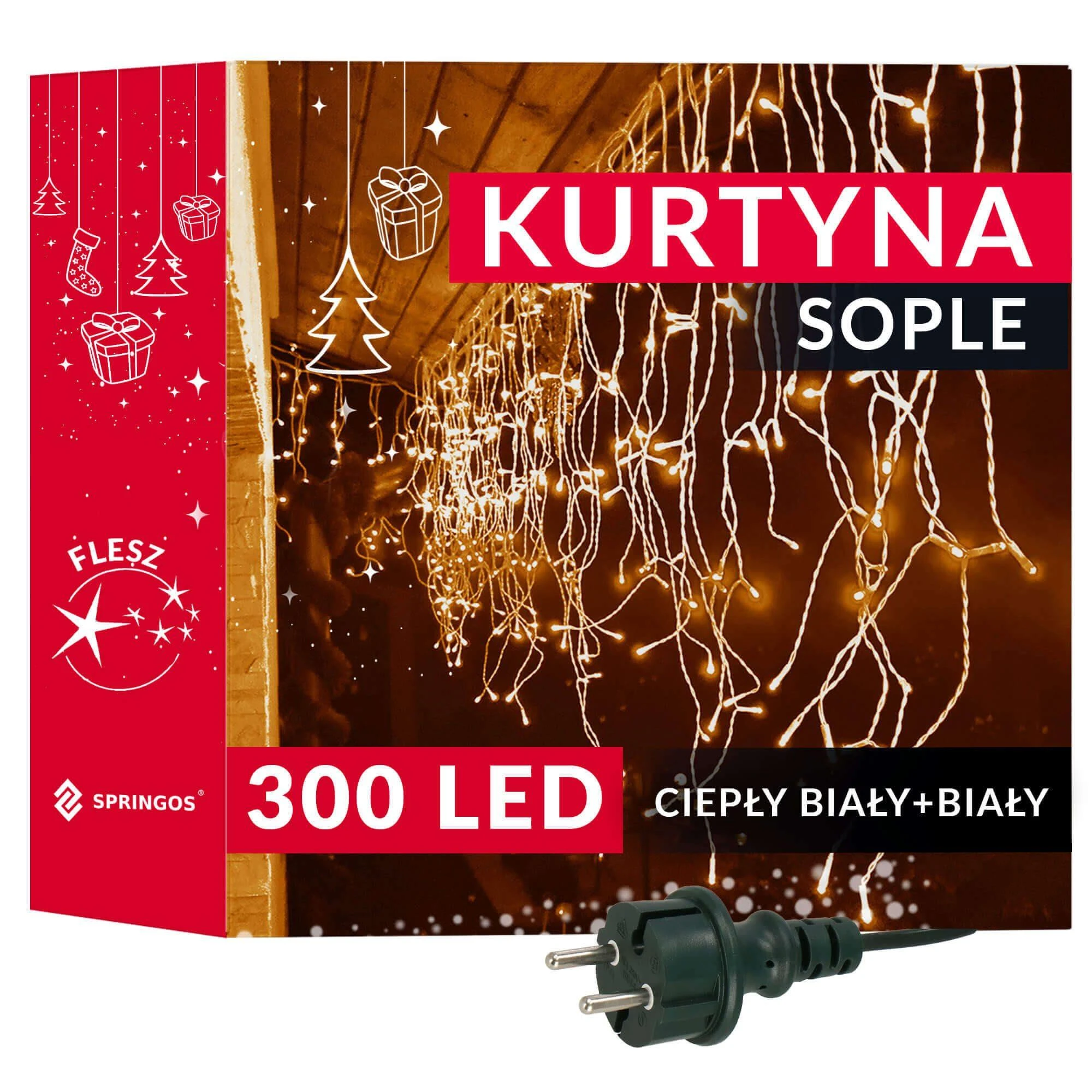 LED girlianda Springos CL4037, 300 lemputės, 14,5 m, IP44