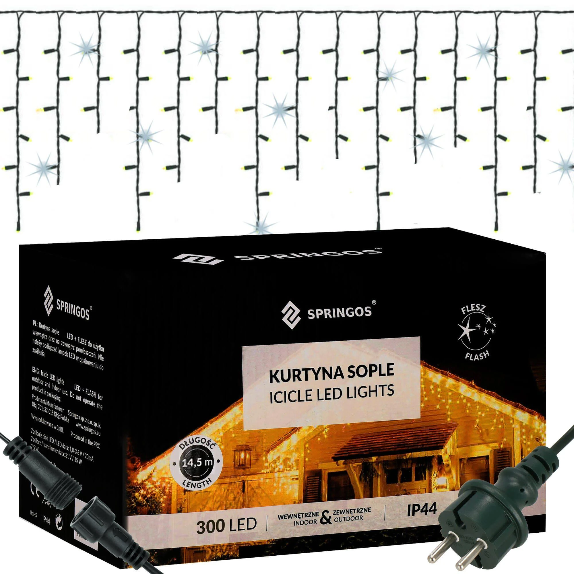 LED girlianda Springos CL4037, 300 lemputės, 14,5 m, IP44