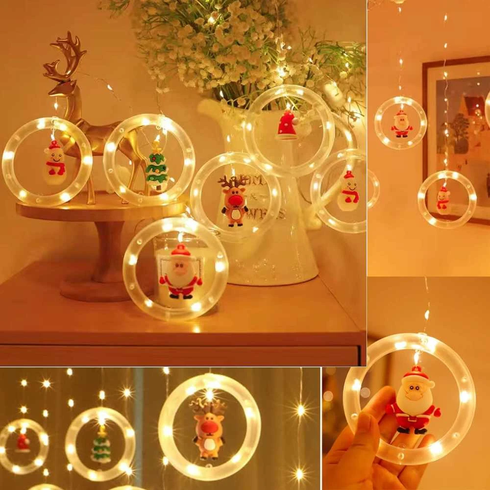 Kalėdinė girlianda Springos 110 LED su figūrėlėmis, USB, šiltai balta