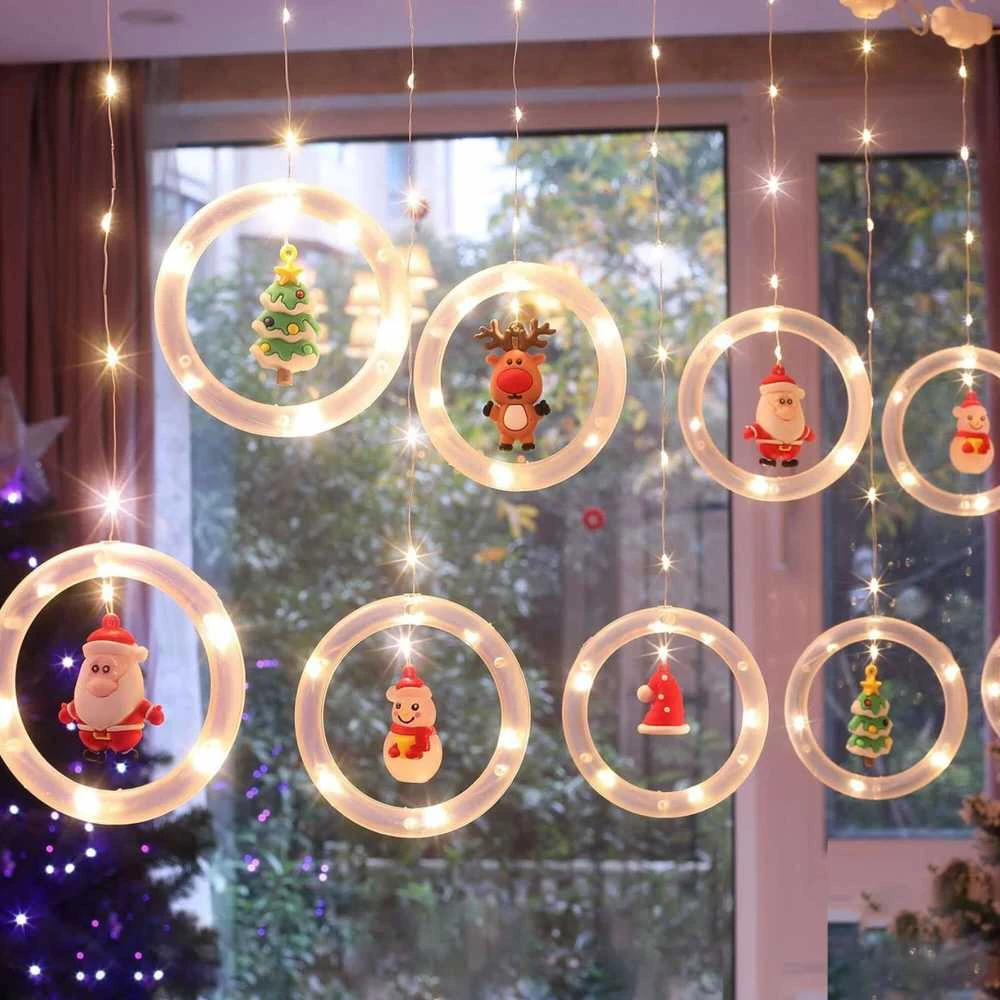 Kalėdinė girlianda Springos 110 LED su figūrėlėmis, USB, šiltai balta
