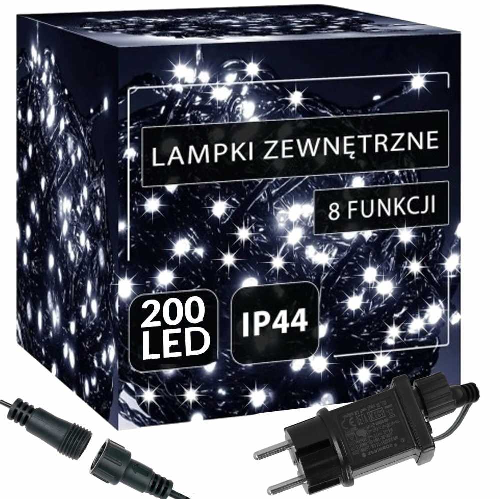 Kalėdinės girliandos Springos 200 LED, 10 m, šaltai balta
