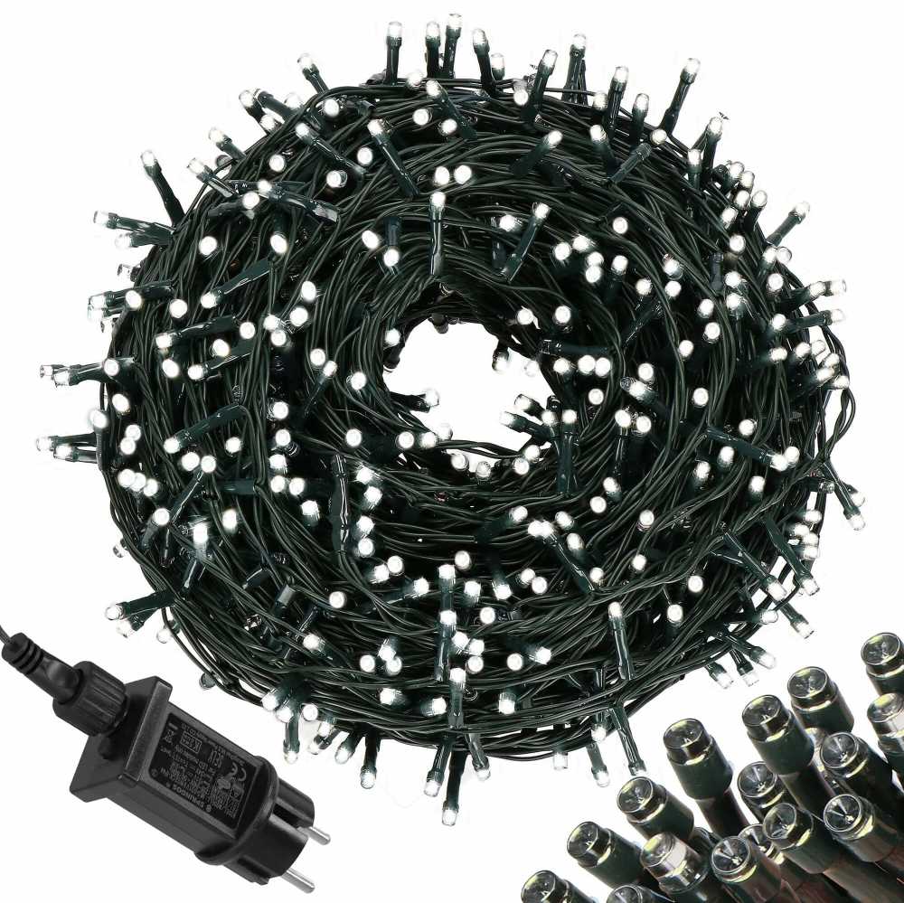 Kalėdinės girliandos Springos 200 LED, 10 m, šaltai balta