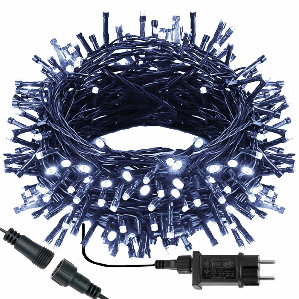 Kalėdinės girliandos Springos 200 LED, 10 m, šaltai balta