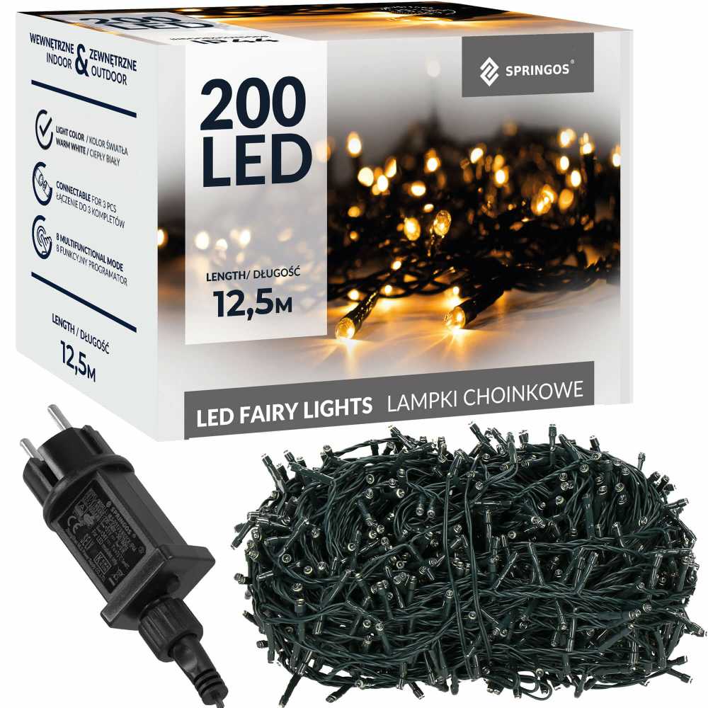 Kalėdinė girlianda Springos 200 LED 12,5 m