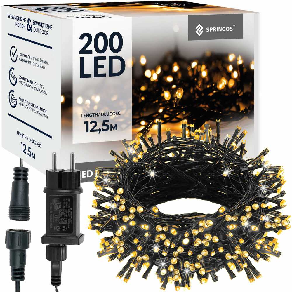 Kalėdinė girlianda Springos 200 LED 12,5 m