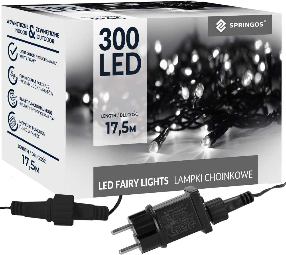 Kalėdinė girlianda Springos 300 LED, 17,5 m, IP44
