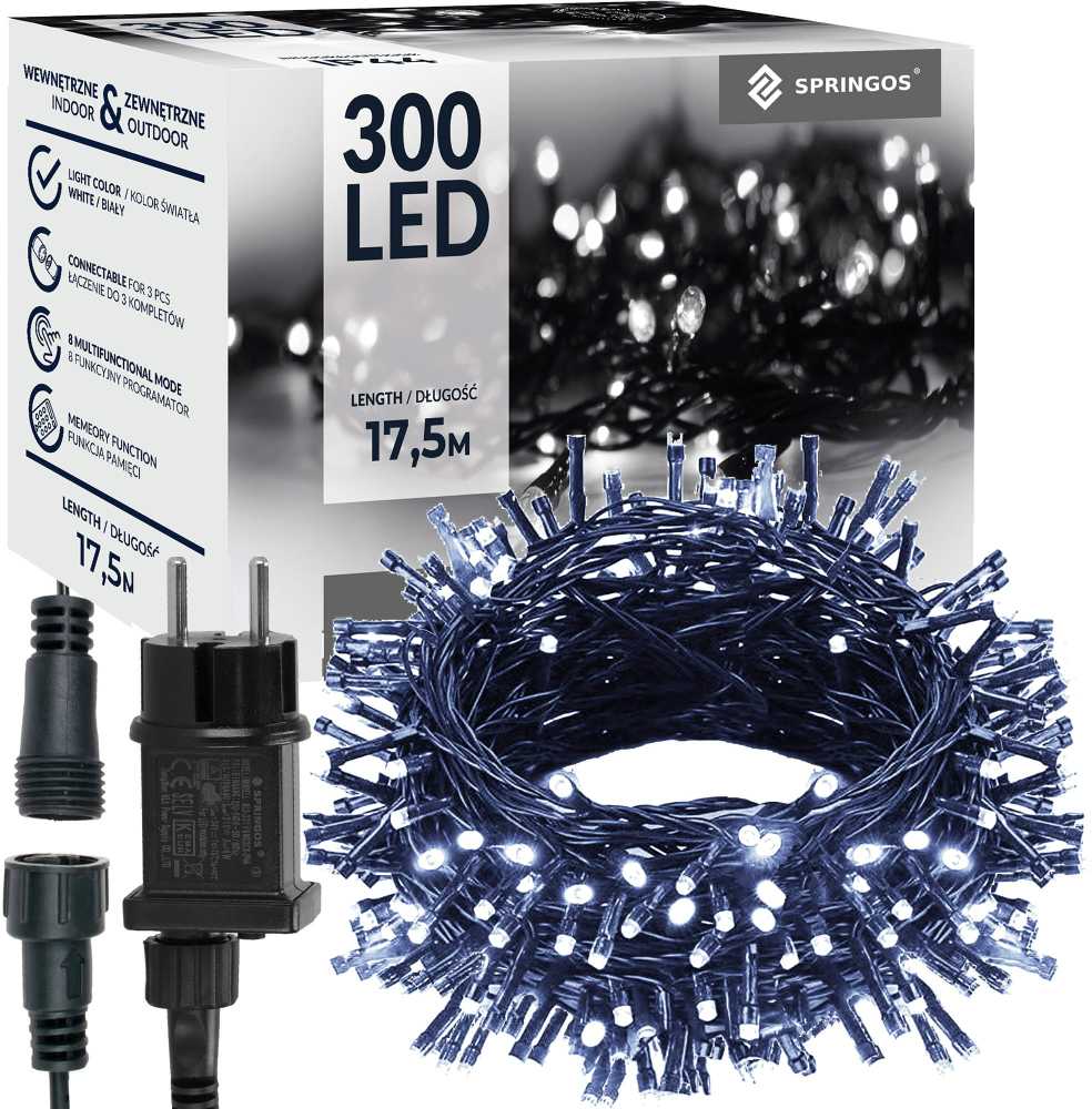 Kalėdinė girlianda Springos 300 LED, 17,5 m, IP44