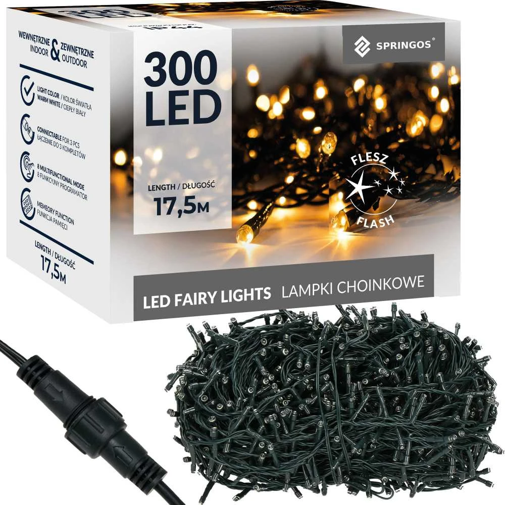Kalėdinės lemputės Springos 300 LED, 17,5 m