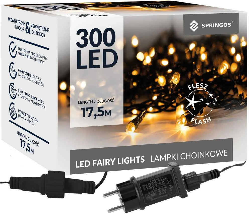 Kalėdinės lemputės Springos 300 LED, 17,5 m