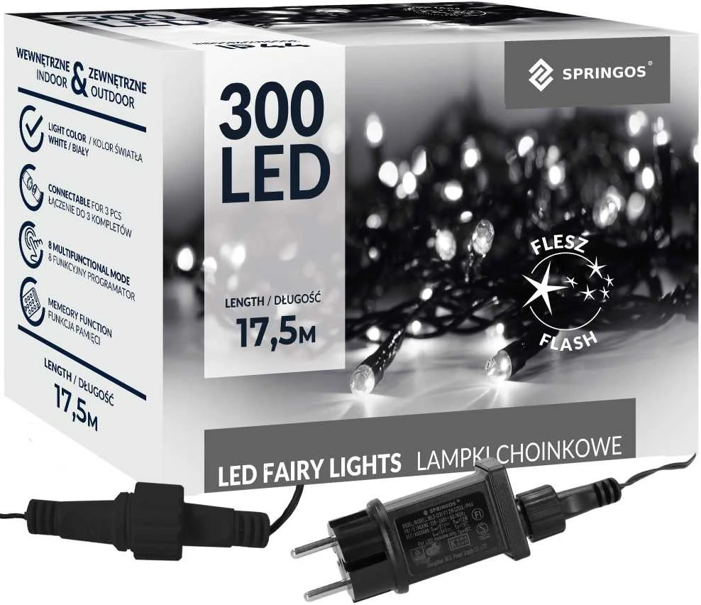 Kalėdinės lemputės Springos CL4083, 300 LED, 17,5 m