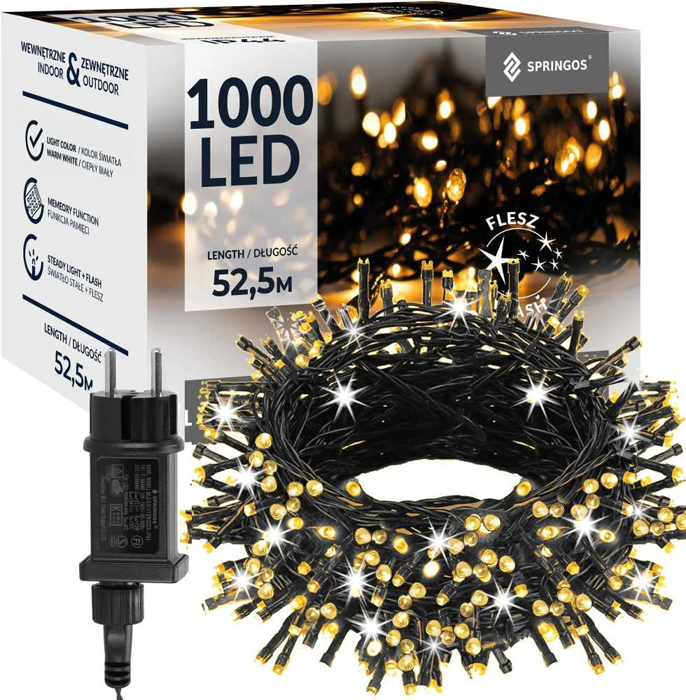 Springos Kalėdinės lemputės 50 m 1000 LED