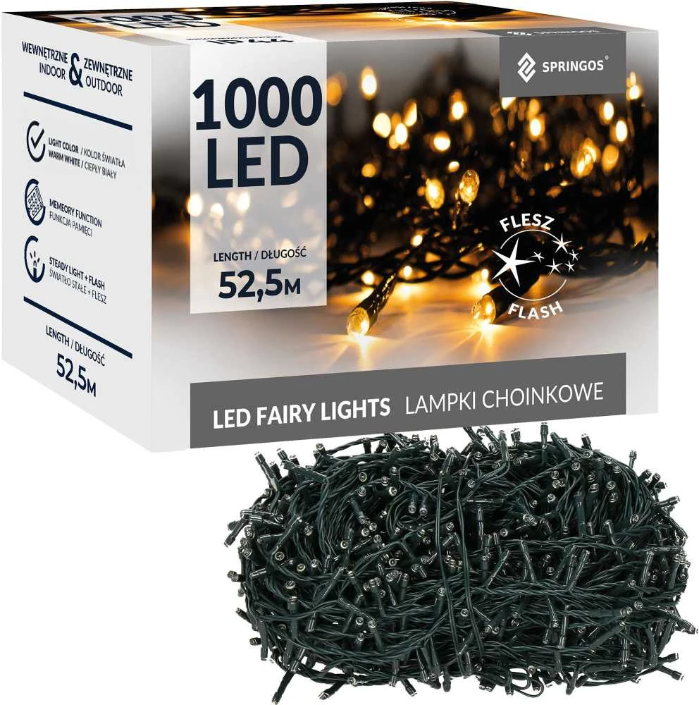 Springos Kalėdinės lemputės 50 m 1000 LED