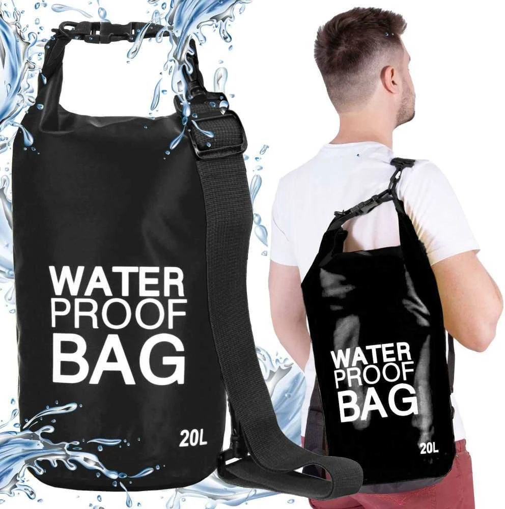 Springos Vandeniui atsparus vandens maišas 20L juodas PVC