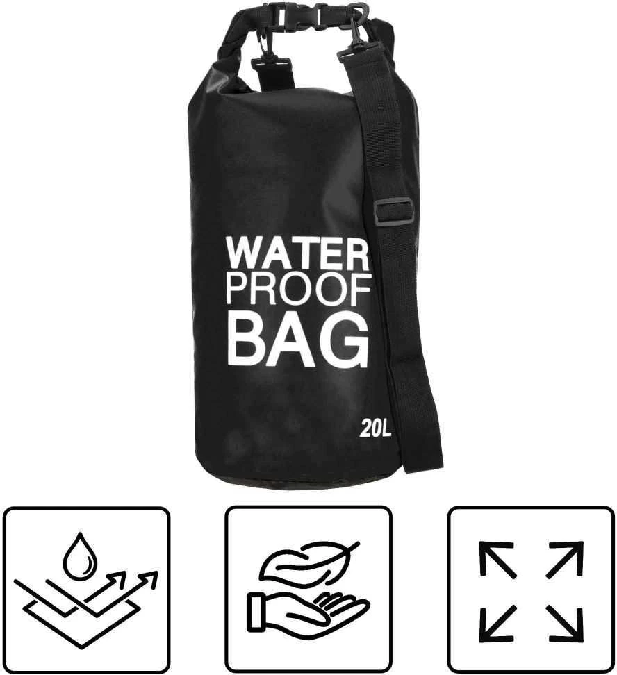 Springos Vandeniui atsparus vandens maišas 20L juodas PVC