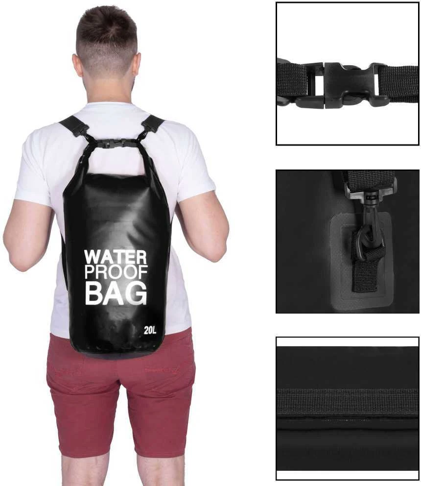 Springos Vandeniui atsparus vandens maišas 20L juodas PVC